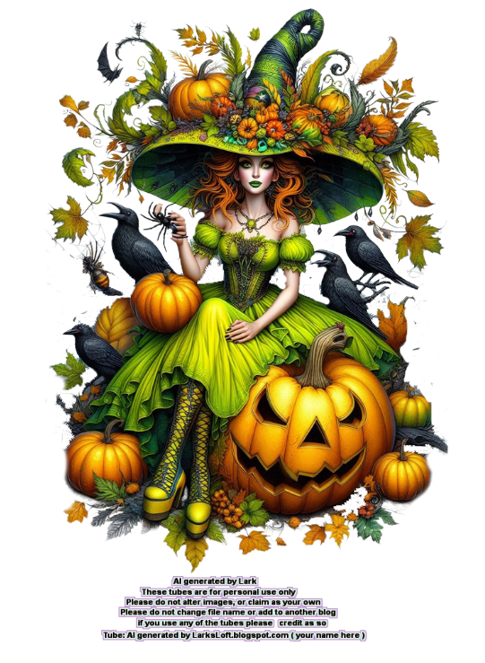Witch and pumpkins1
